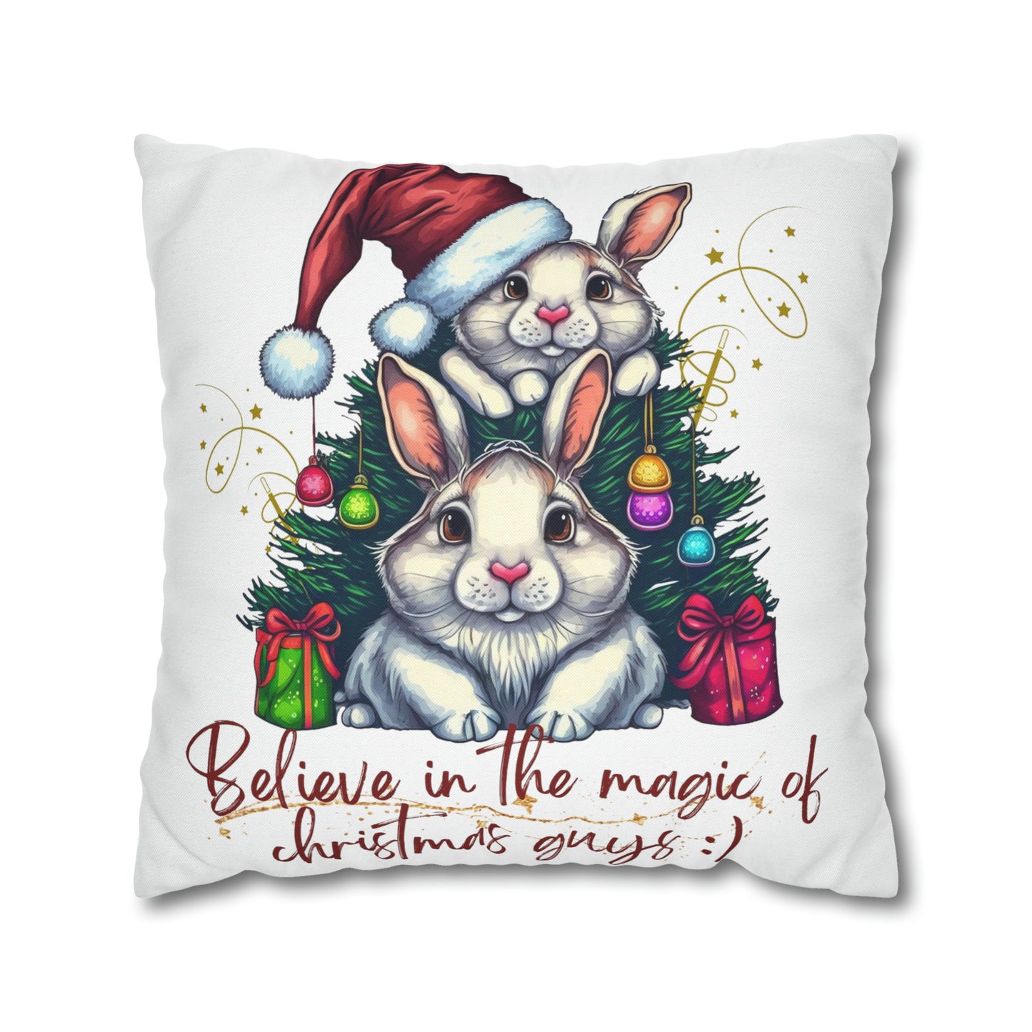 Magic Christmas Spun Polyester Square Pillow Case