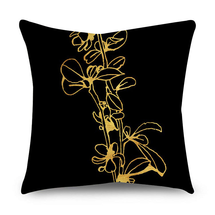 Black gold polyester pillowcase