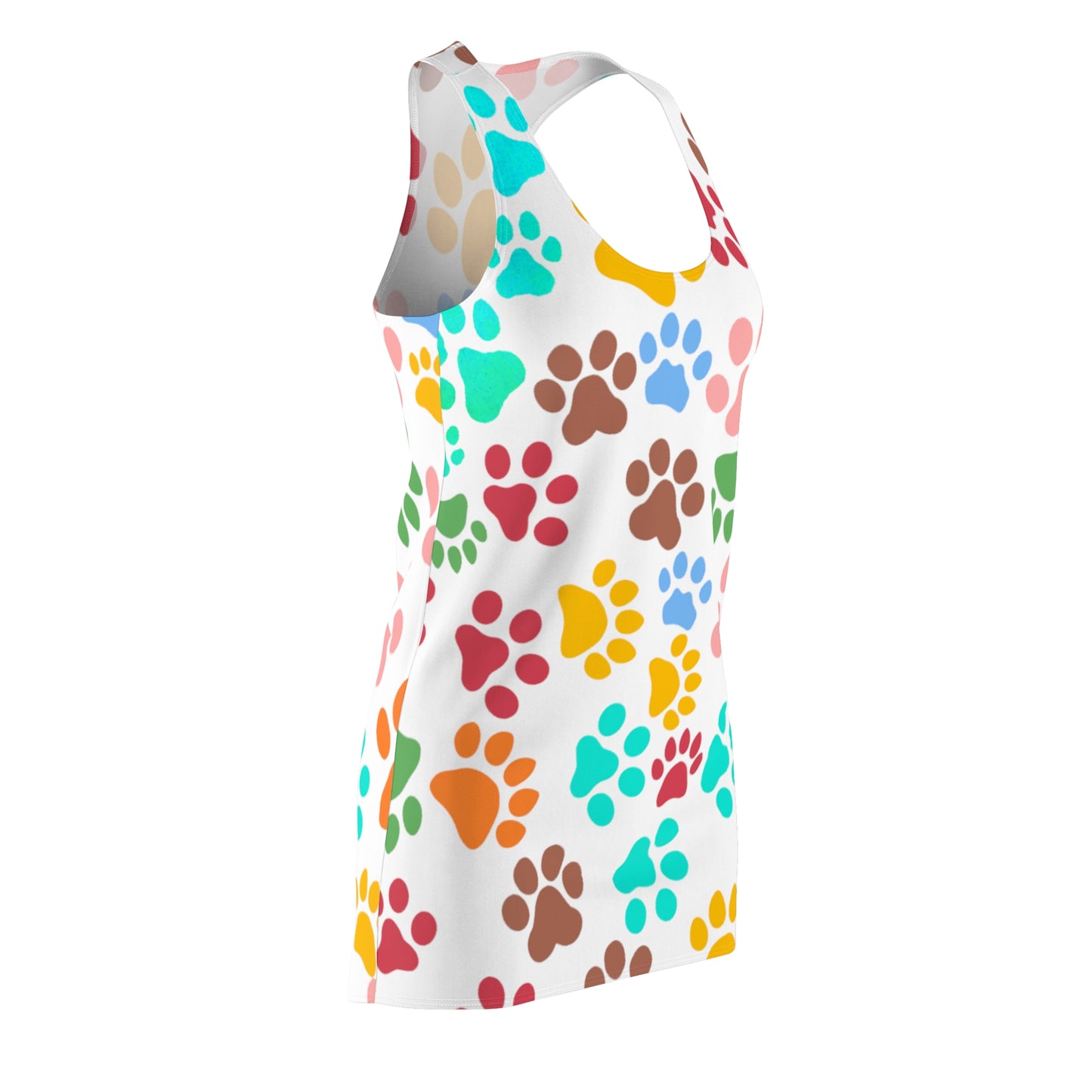 Paws Pattern Women's Cut & Sew Racerback Dress