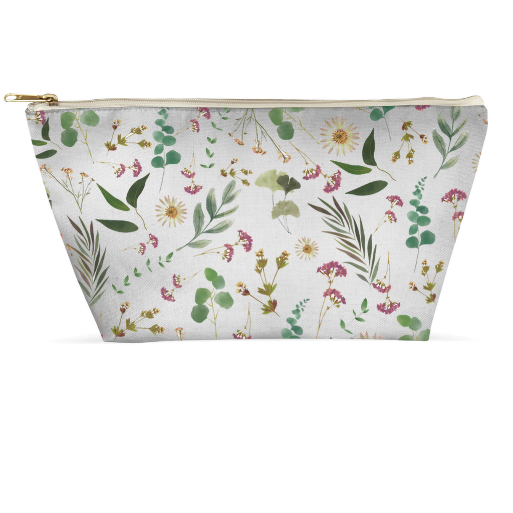 Flower and Leaf Pattern Accessory Pouches