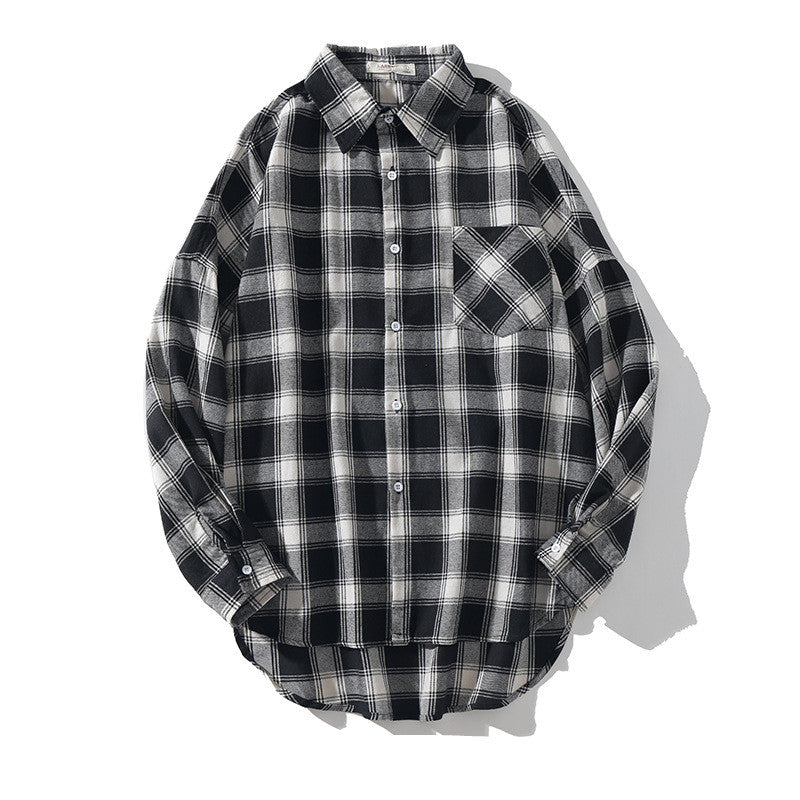 Men Polyester Check Long Sleeve Shirt