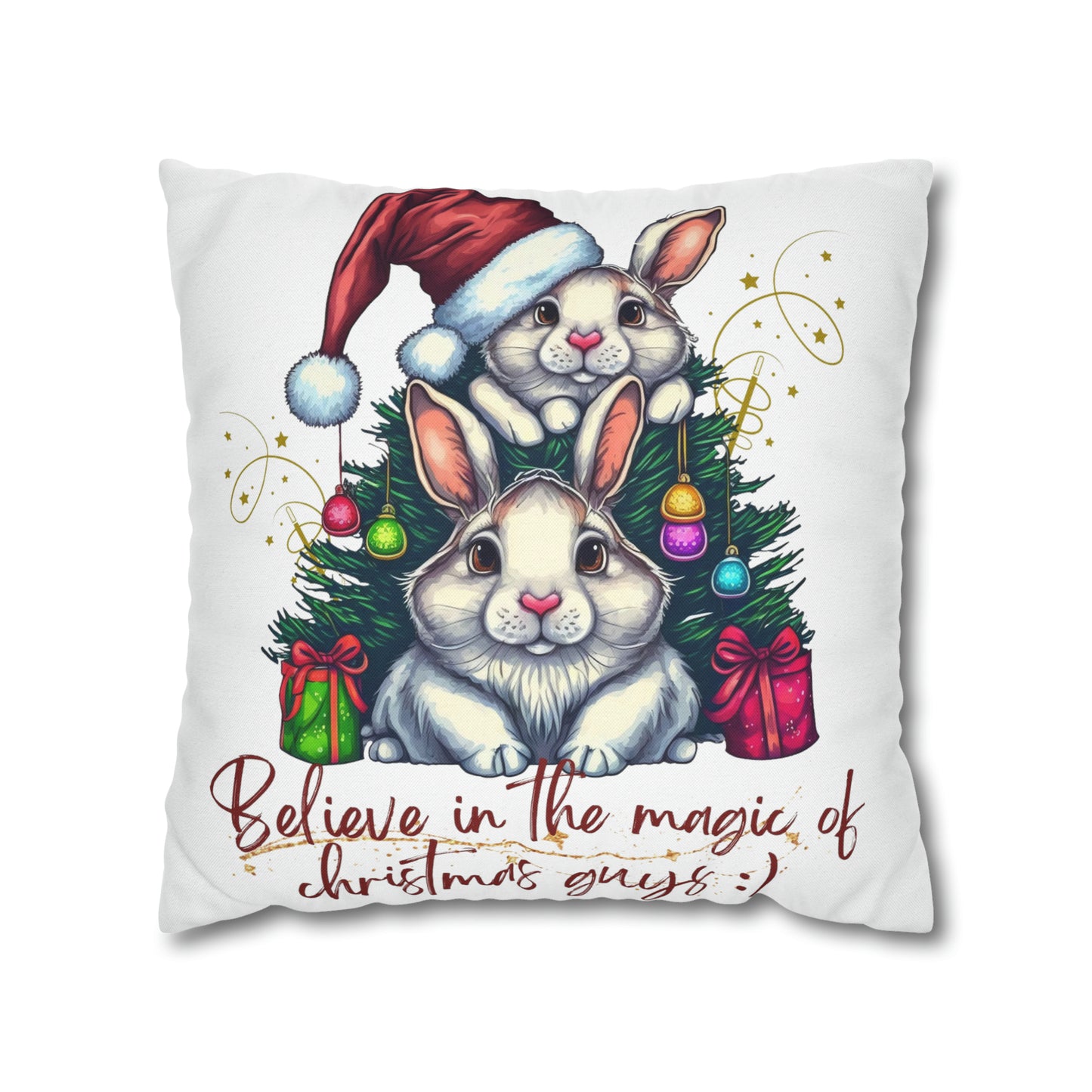 Magic Christmas Spun Polyester Square Pillow Case