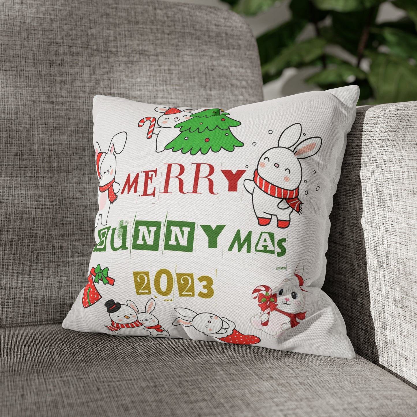 Bunnymas Spun Polyester Square Pillow Case