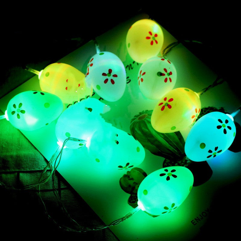 Colorful Flower Dot Easter Egg String Lights