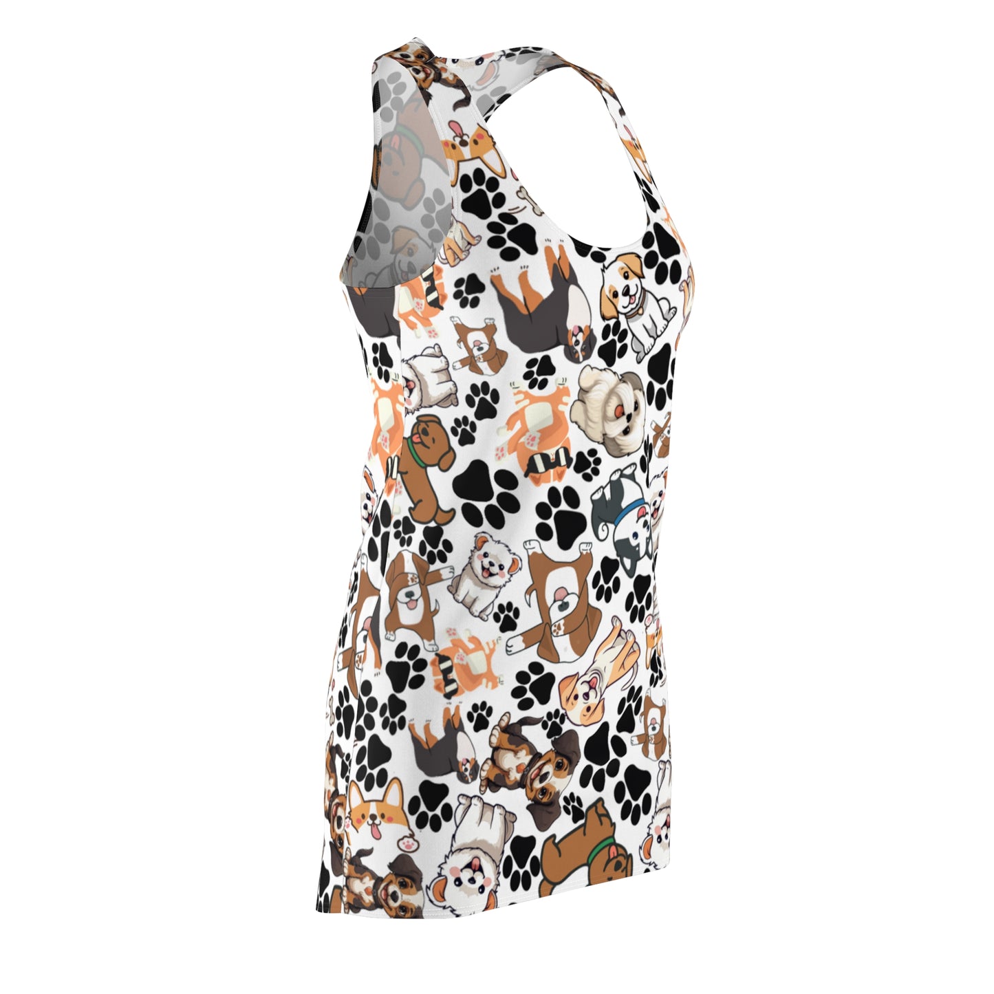 Dog Pattern Women's Cut & Sew Racerback Dress