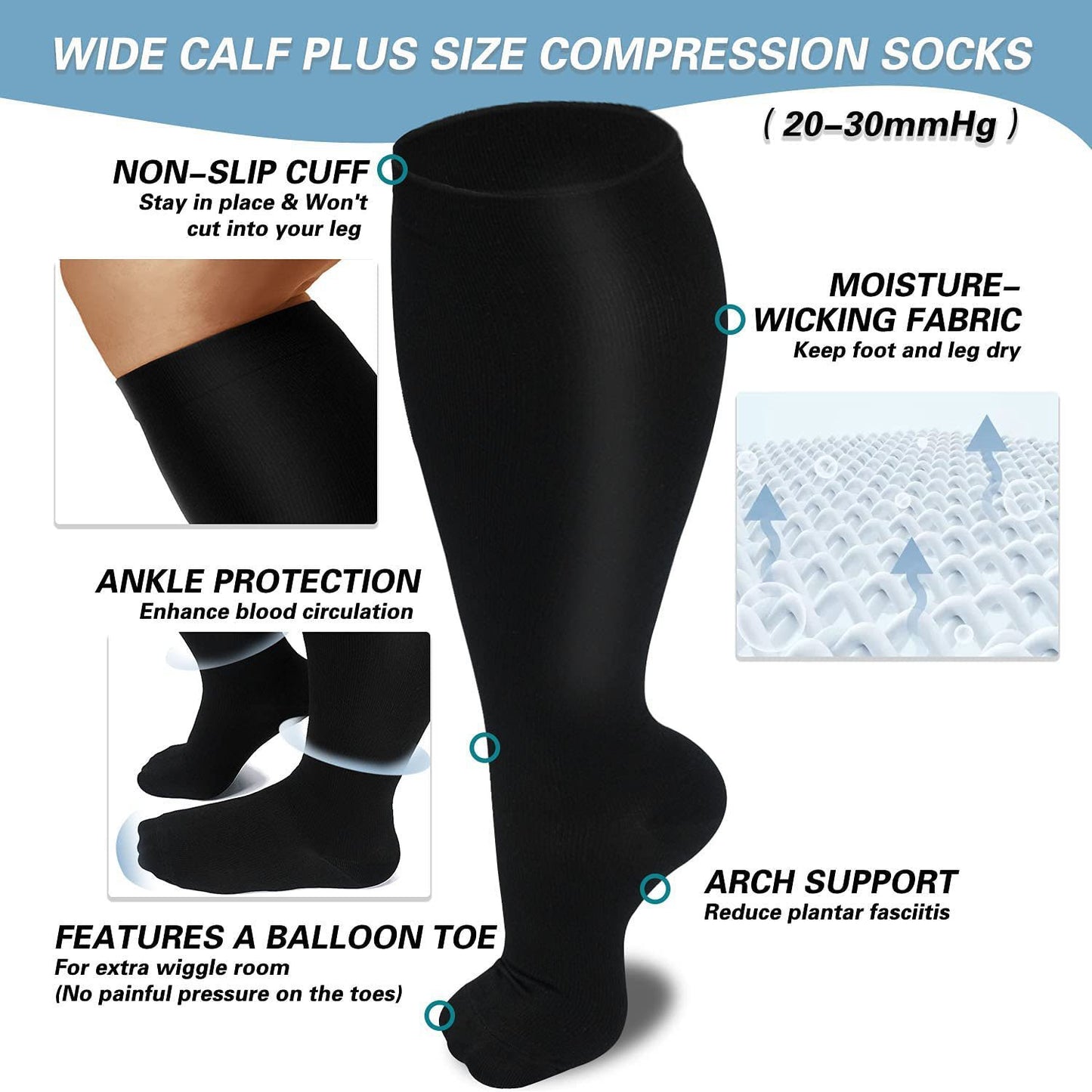 Women's Large Over-the-knee Calf Socks