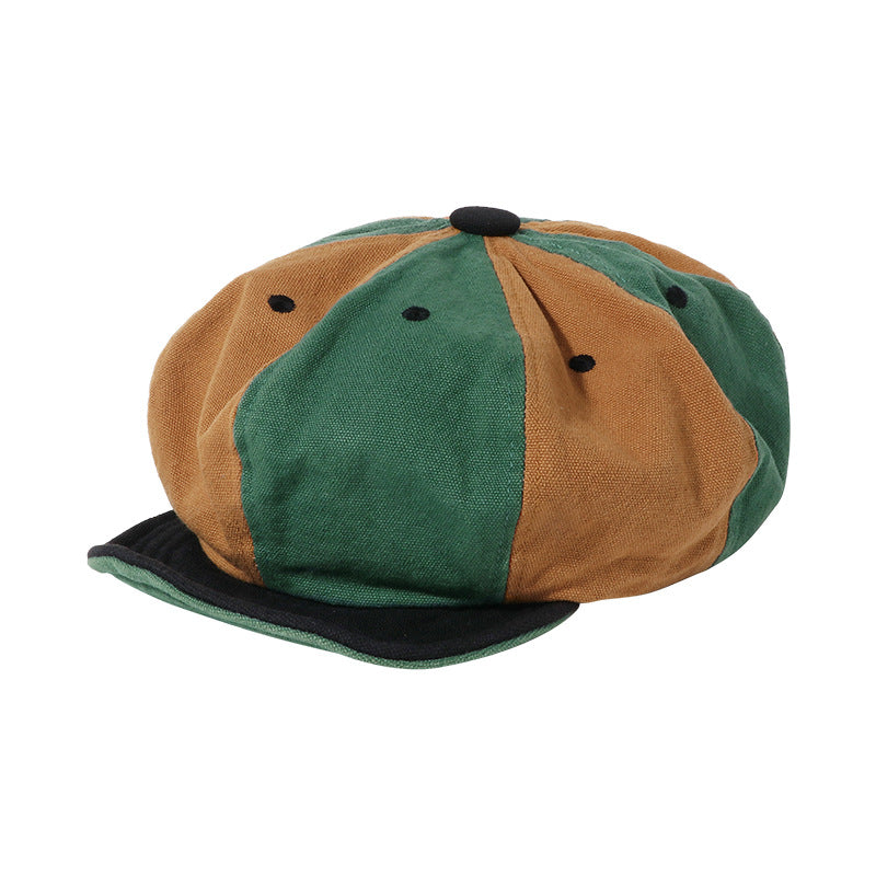 Color Matching Tension Adjustment Beret Soft Brim Hat