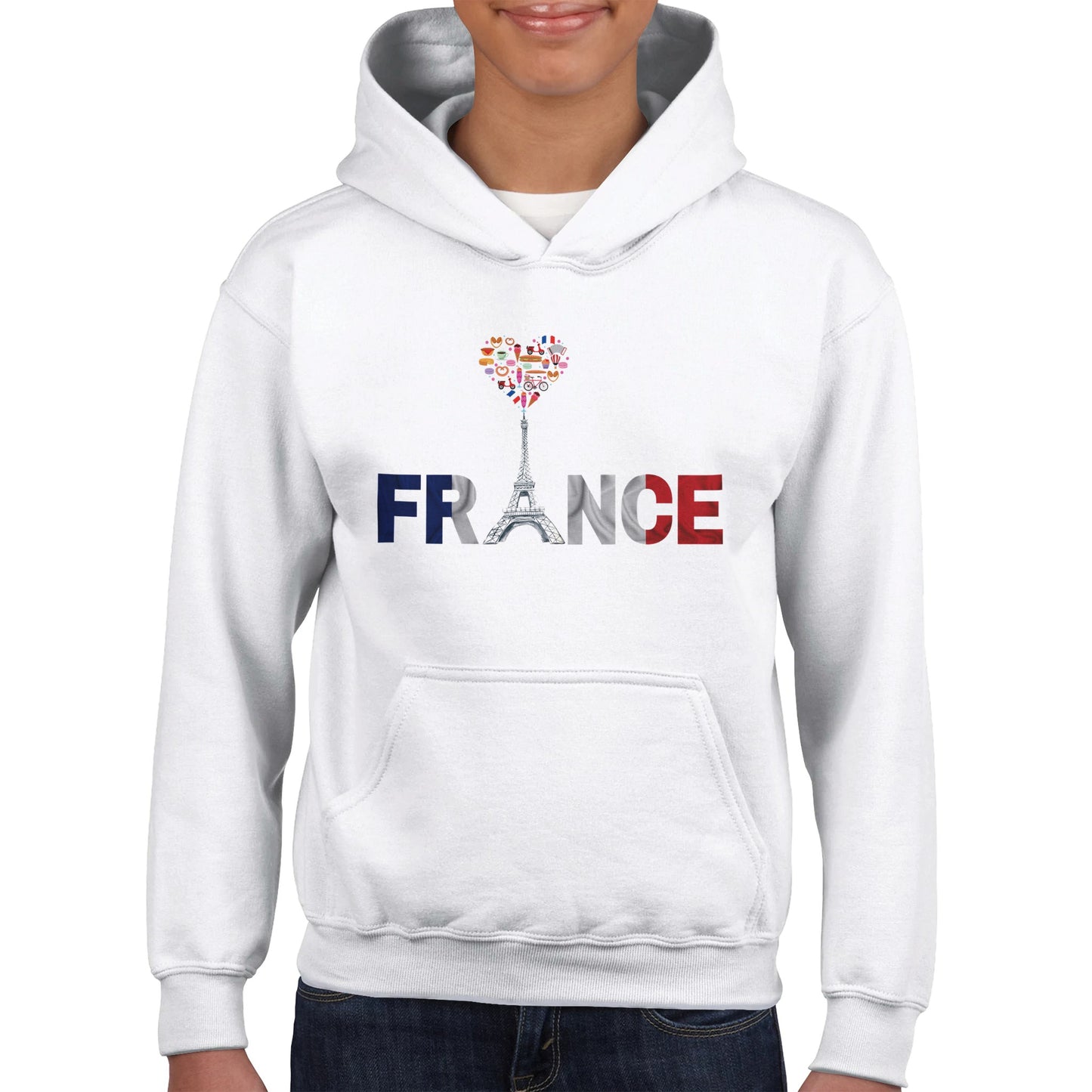 France Eiffel Tower Classic Kids Pullover Hoodie