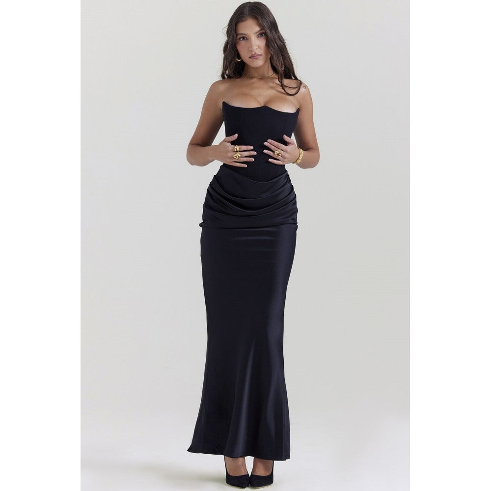 Off-shoulder Slimming Fishbone Skinny Silk Casual Women