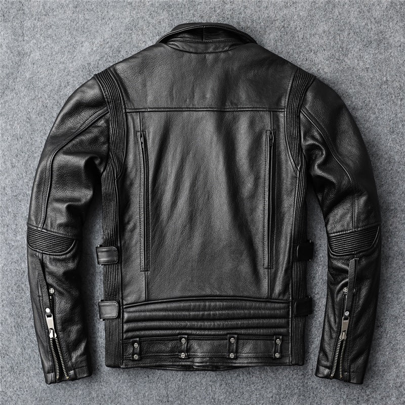 Slim Fit Soft First Layer Cowhide Biker's Leather Jacket