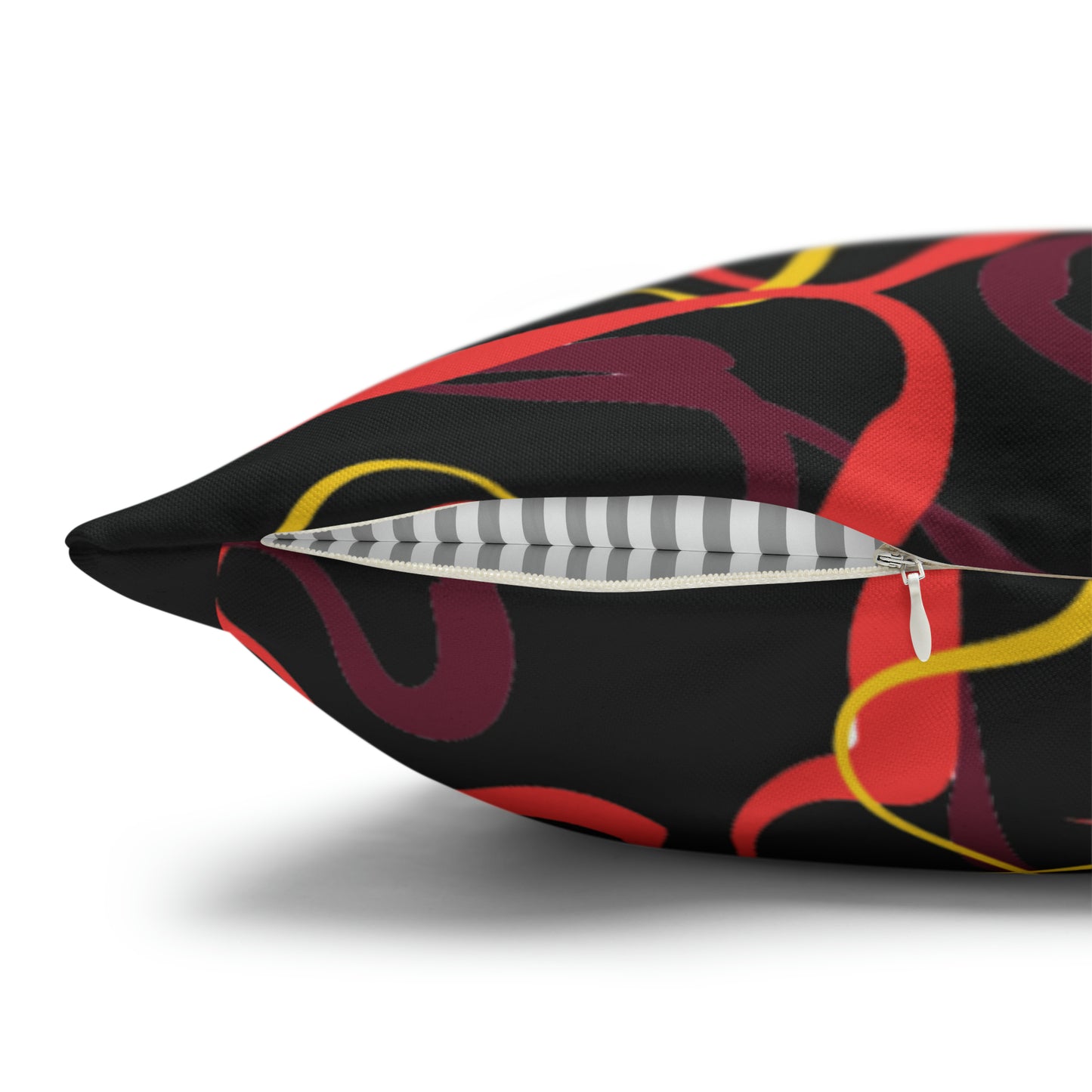 Abstract Line Pattern Spun Polyester Square Pillow Case