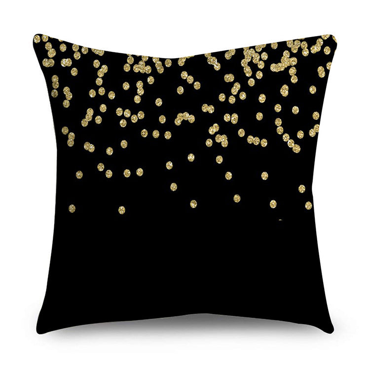 Black gold polyester pillowcase