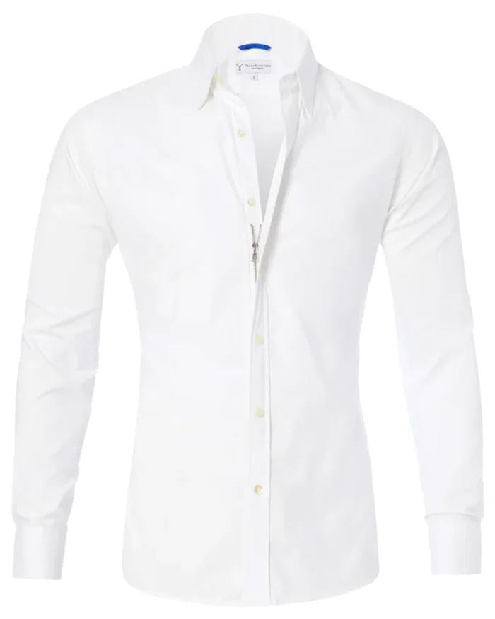 Men's Shirt Zipper Shirt Hidden Fake Button