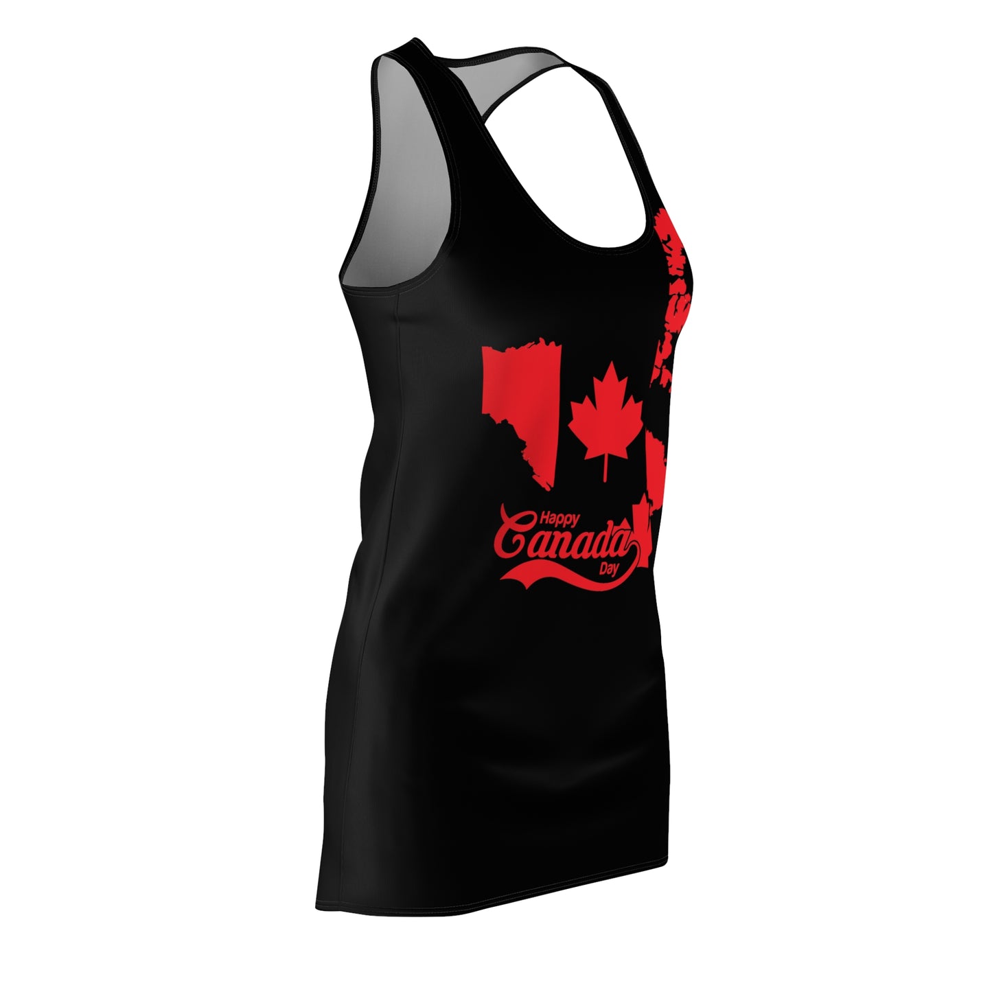 Happy Canada Day Women's Cut & Sew Racerback Dress