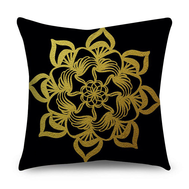 Black gold polyester pillowcase