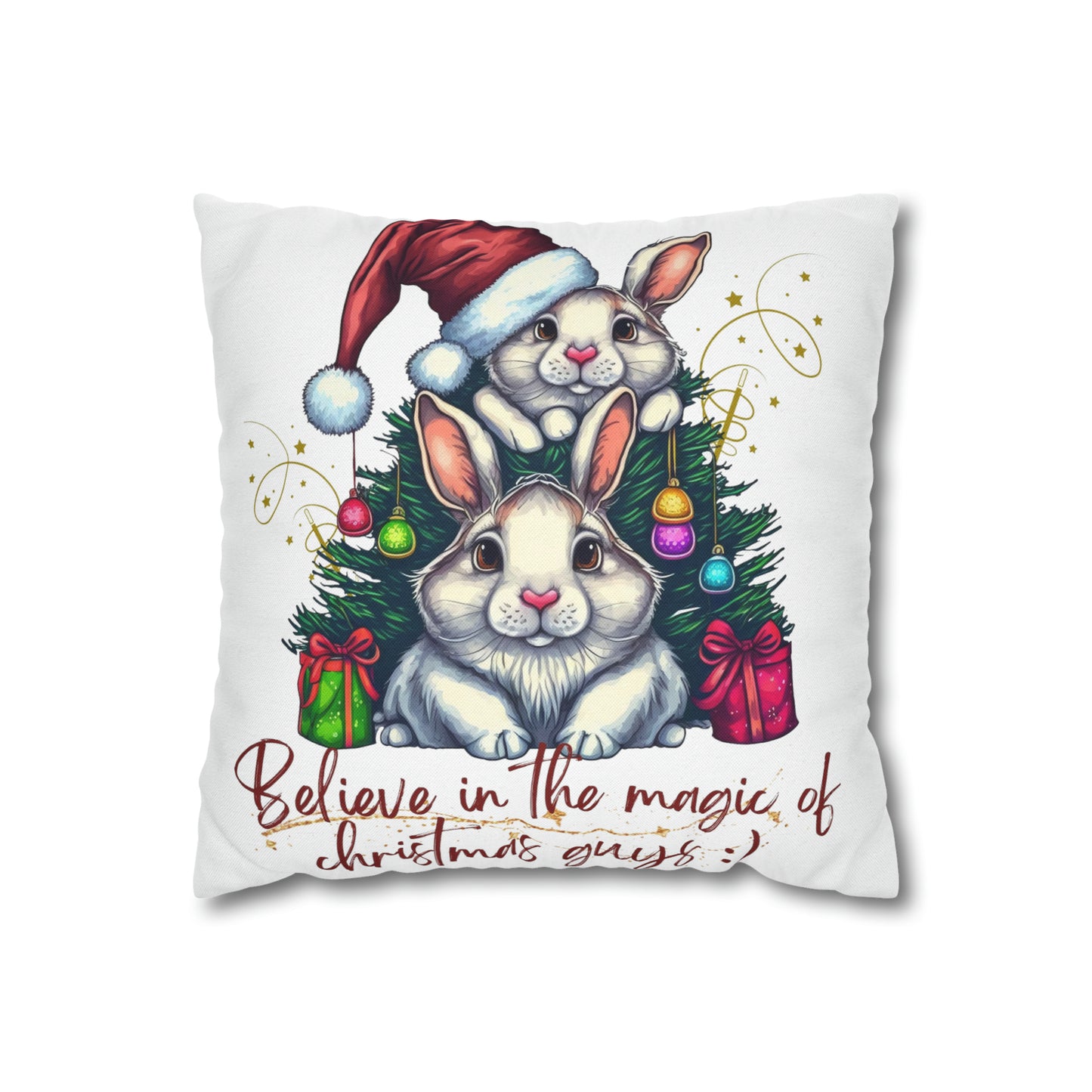 Magic Christmas Spun Polyester Square Pillow Case