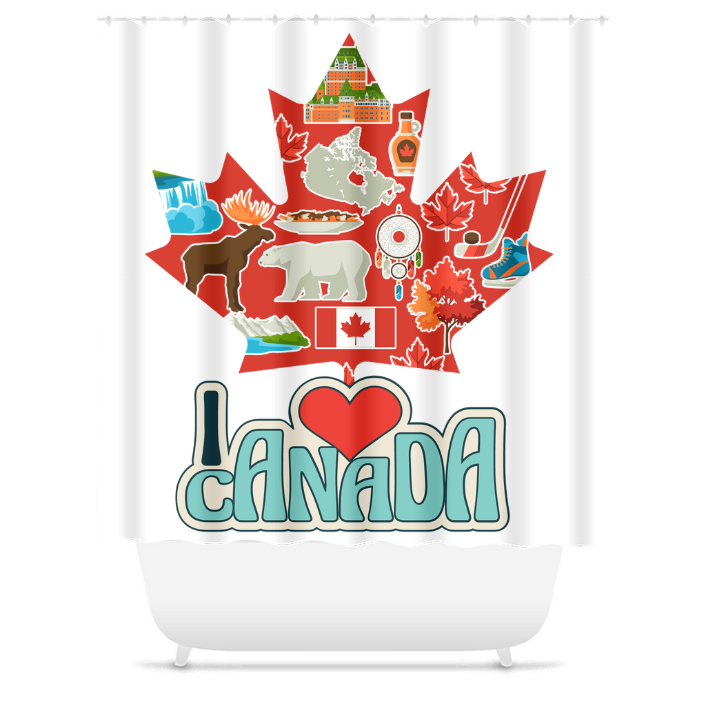 I Love Canada Shower Curtains
