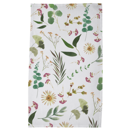 Flower and Leaf Pattern Tea Towels