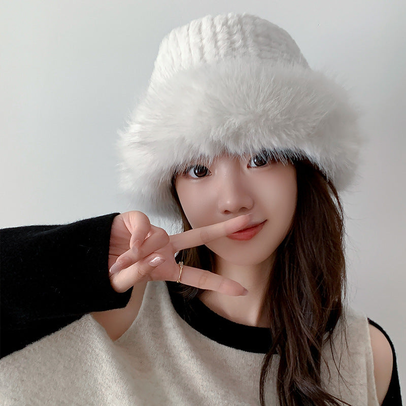 Velvet Hood Female Winter Korean Style Face Small Extra Thick Protection