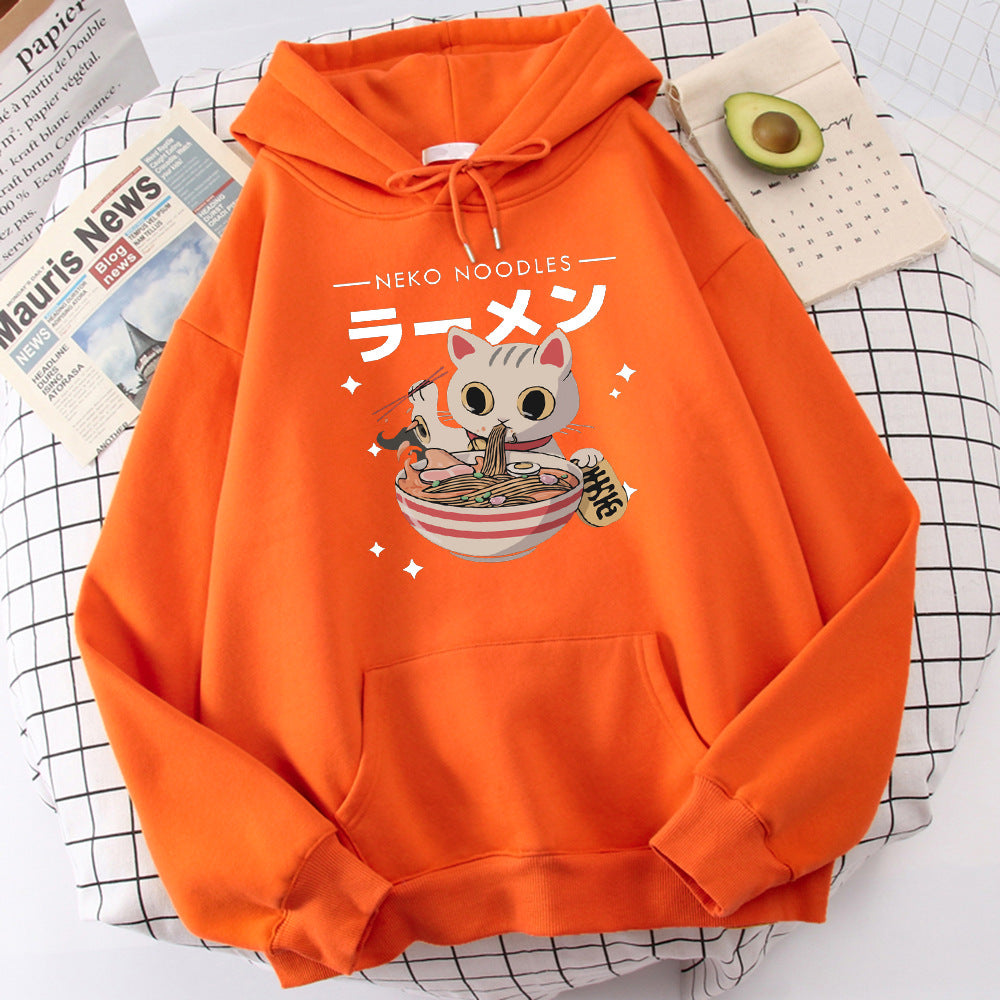 Fashion Cat Print Women's Pullover