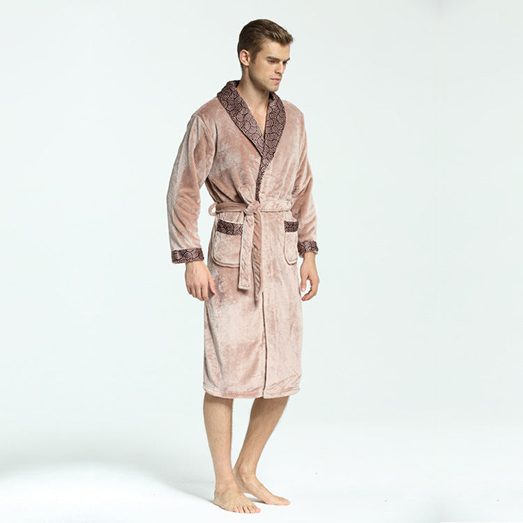 Men's Soft Flannel Coral Fleece Nightgown