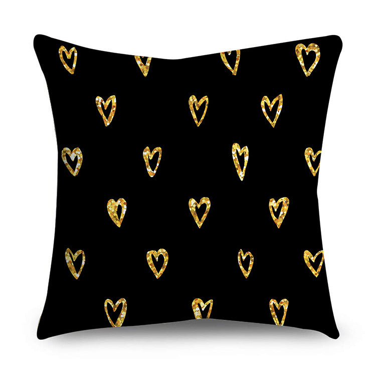 Black gold polyester pillowcase