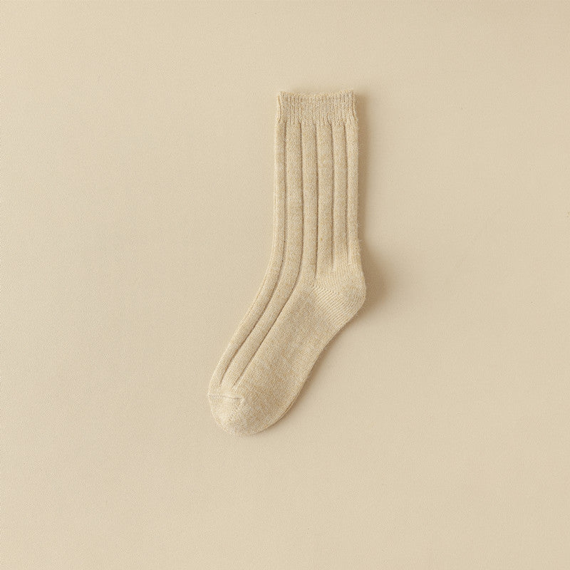 Women's Solid Color Anti-Pilling Wool Socks