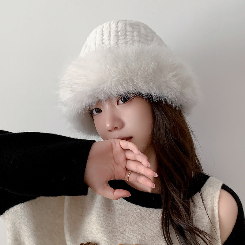 Velvet Hood Female Winter Korean Style Face Small Extra Thick Protection