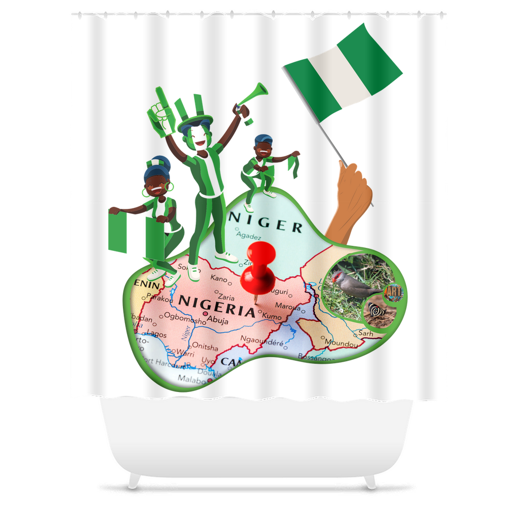 Nigeria Map Shower Curtains