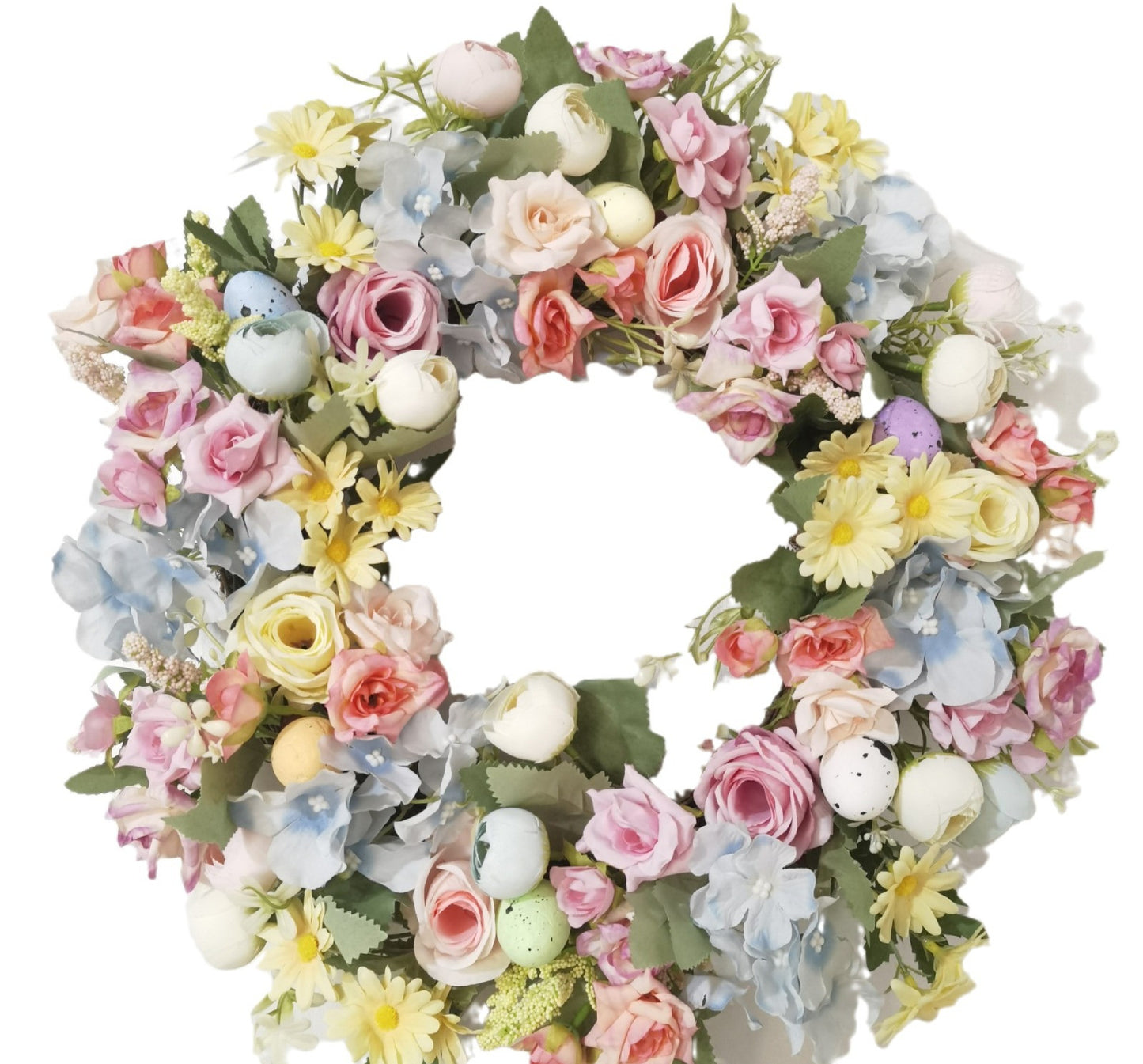 Easter Rose Tea Bag Hydrangea Wreath