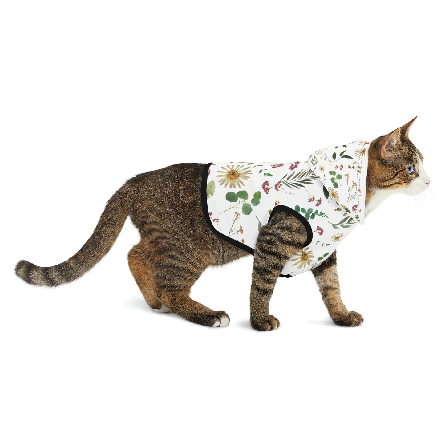 Flower and Leaf Pattern Pet Hoodie