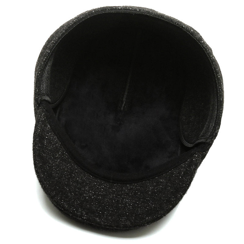 Outdoor Cycling Warm Short Brim Beret Middle-aged And Elderly Men Ear Protection Advance Hats