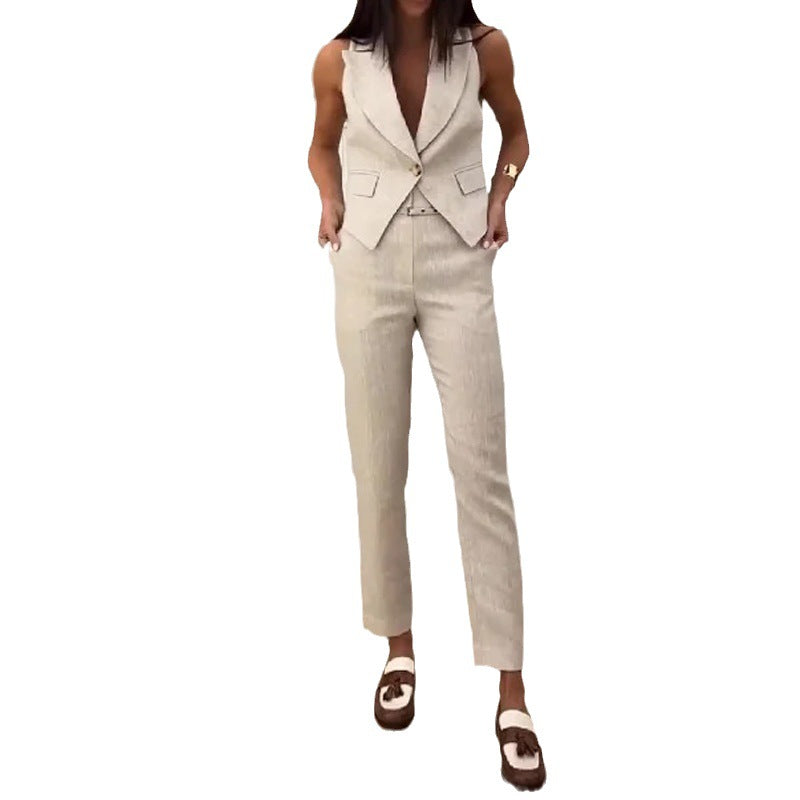 Fashion Minimalist Vest Suit Long-sleeved Suit