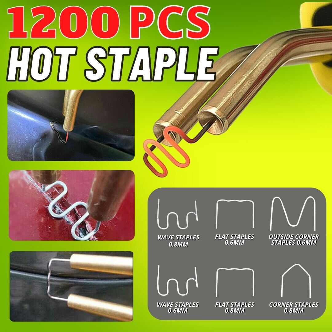 1200X Hot Staple For Car Bumper Fender Welder Stapler Plastic Welding Repair Kit