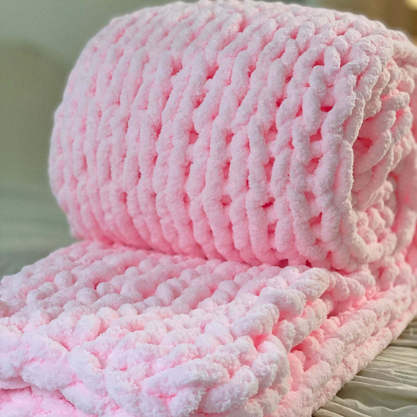 Hand-knitted Blankets With Ins Coarse Wool