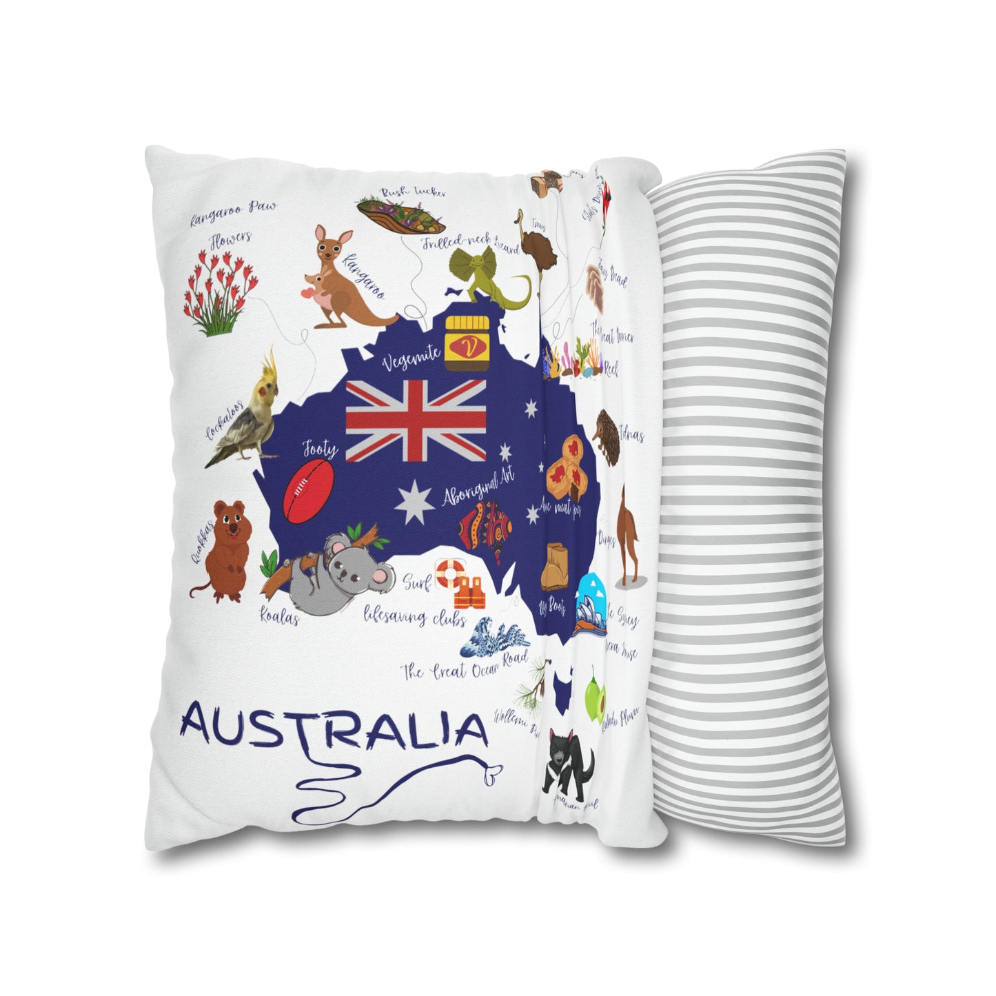 Australia Spun Polyester Square Pillow Case