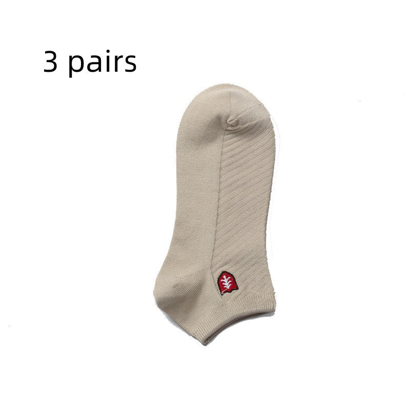 Healthy Antibacterial Embroidered Boat Socks