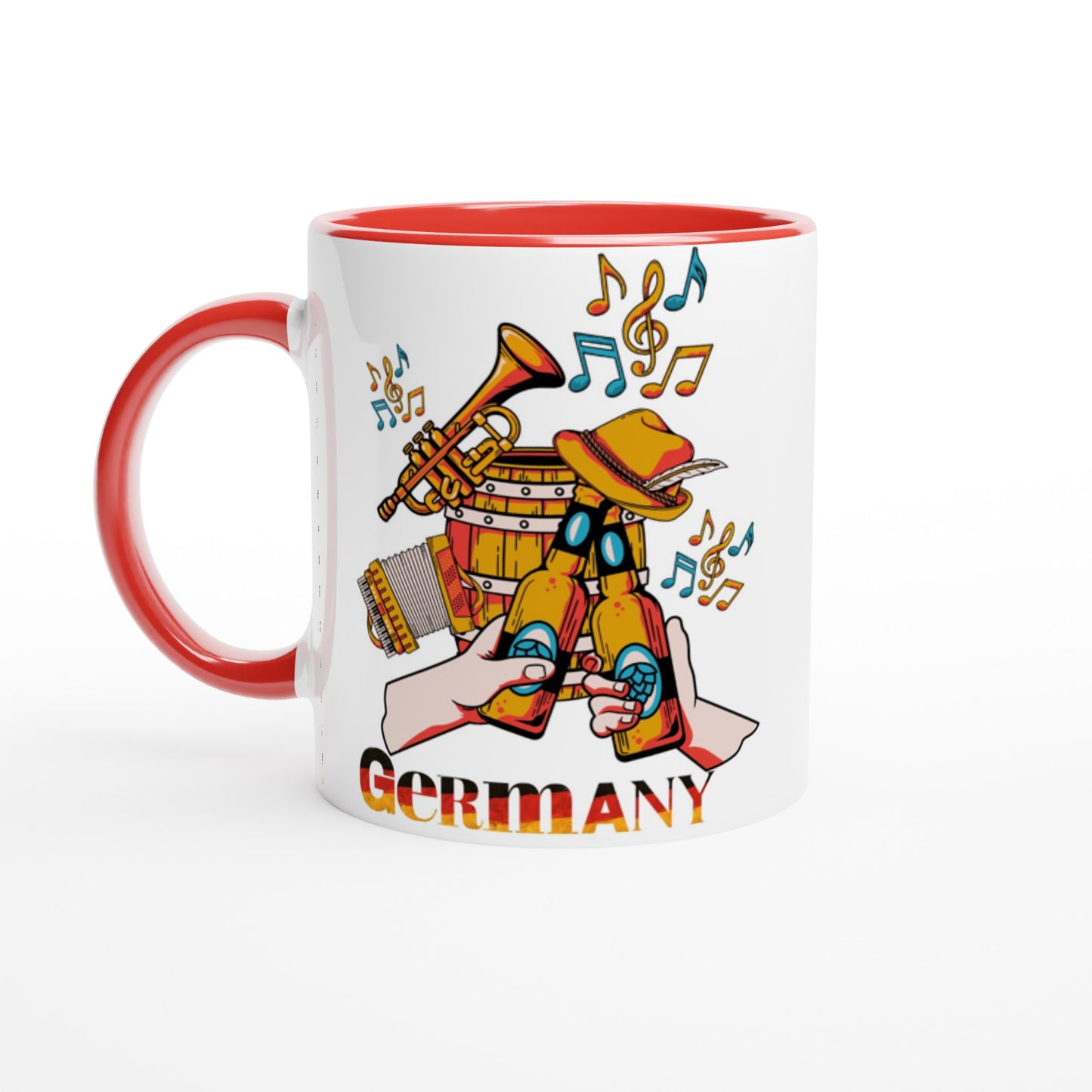 Germany White 11oz Ceramic Mug with Color Inside