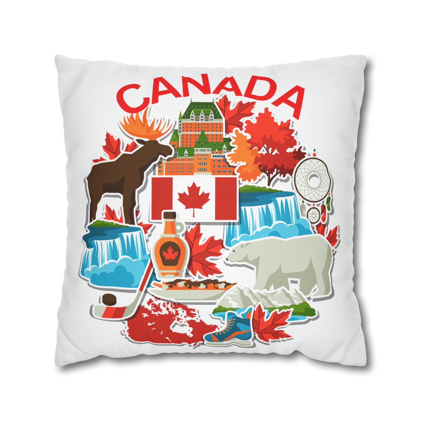 Canada Items Spun Polyester Square Pillow Case