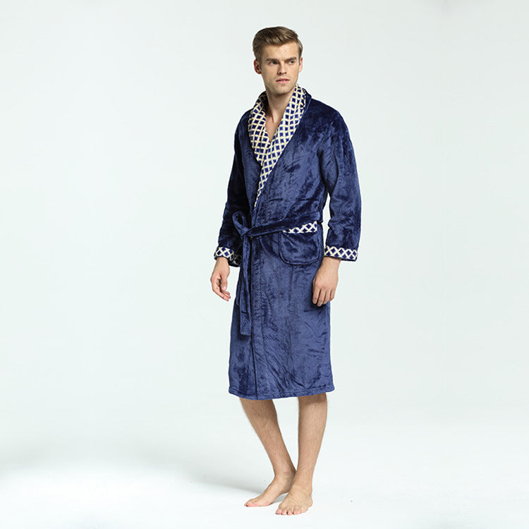 Men's Soft Flannel Coral Fleece Nightgown