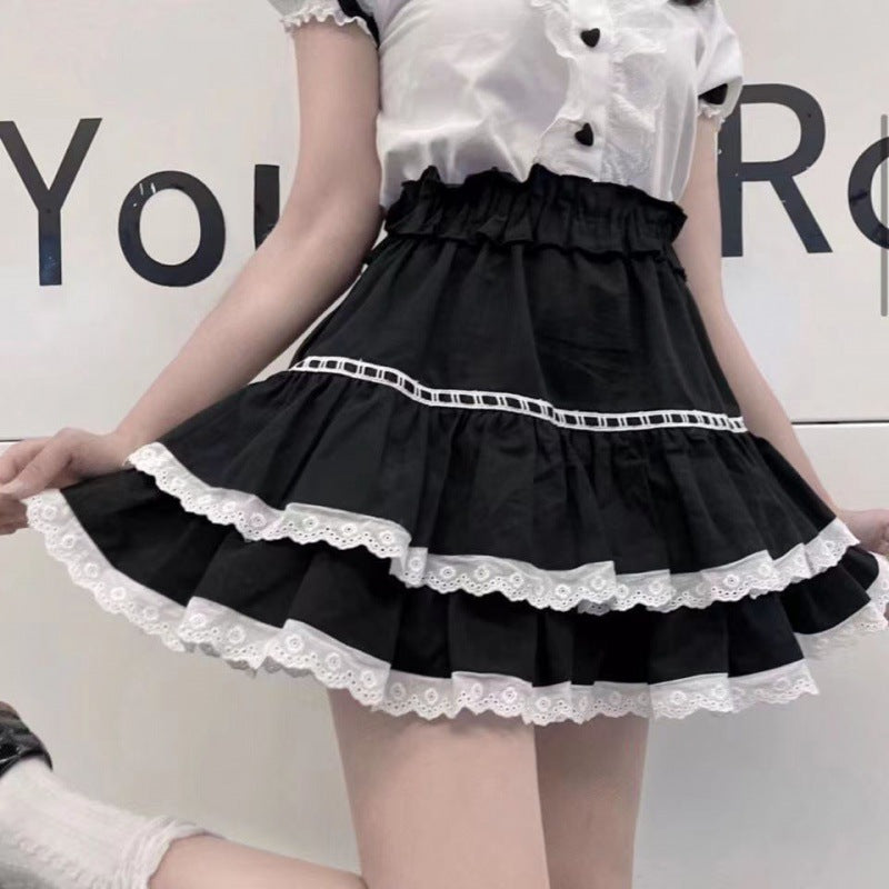 Soft Girl Cute Lace Short Skirt Student