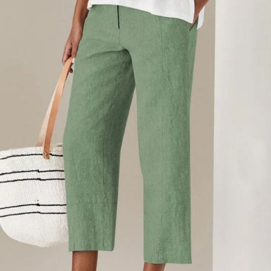 Thin Cotton And Linen Solid Color High Waist Harem Pants