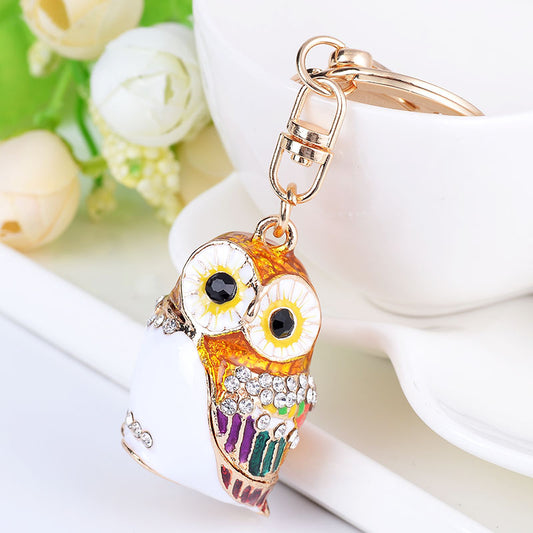 European And American Style Creative Personality Owl Car Key Ring Fashion Women's Bag Hanging Ornament