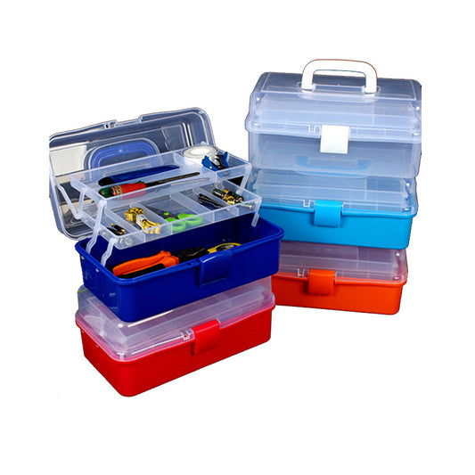 Large 2-layer art tool box plastic medicine box