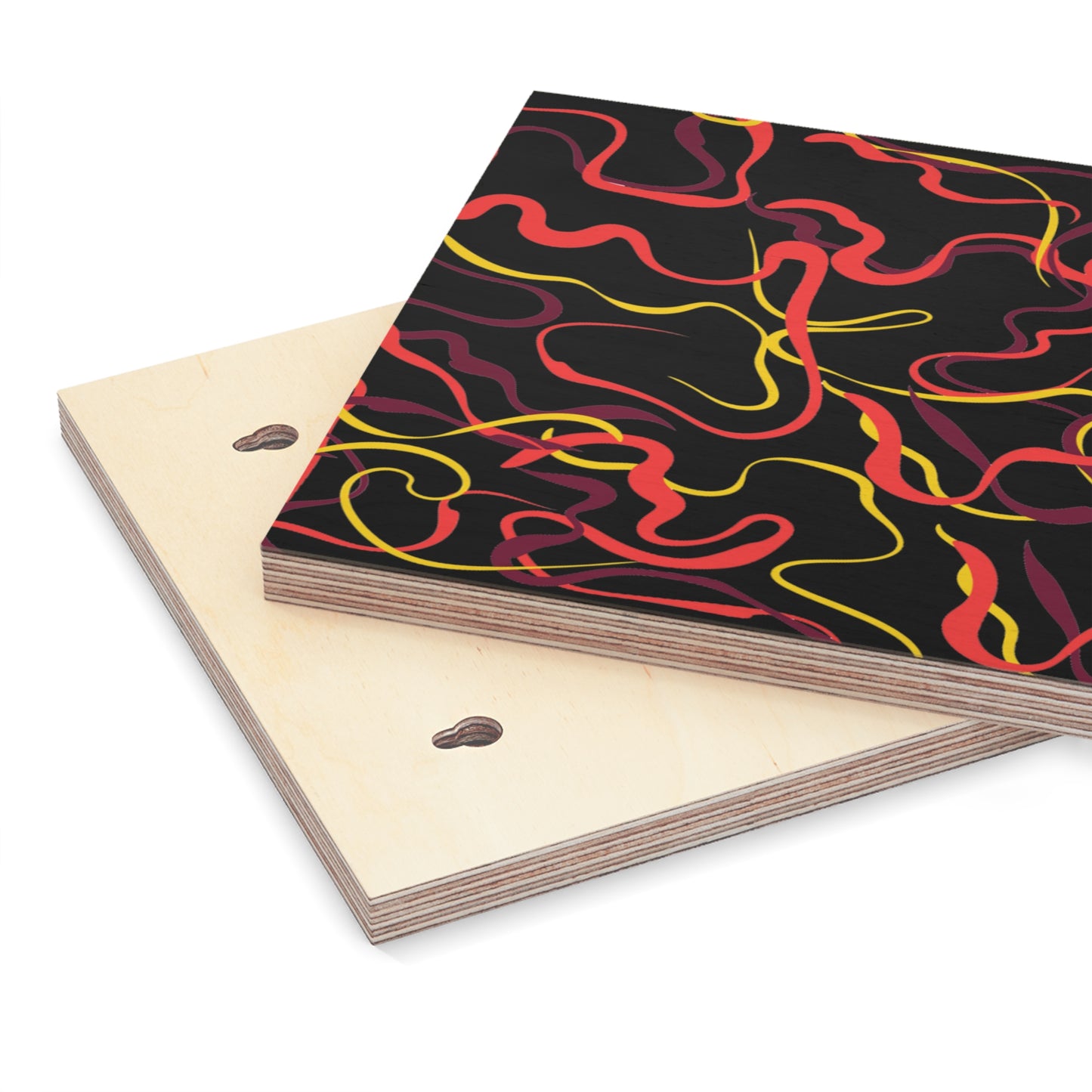 Abstract Line Pattern Wood Canvas
