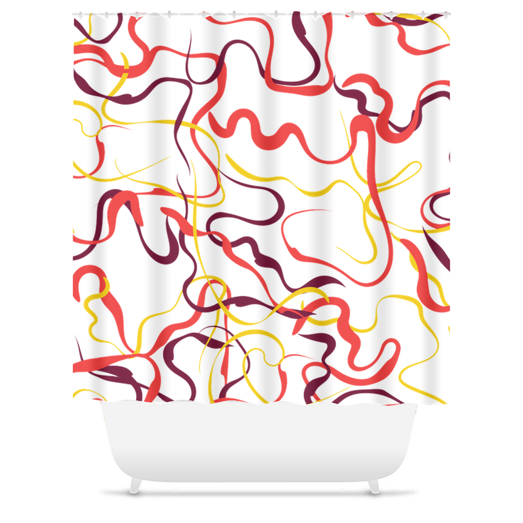 Abstract Line Pattern Shower Curtains