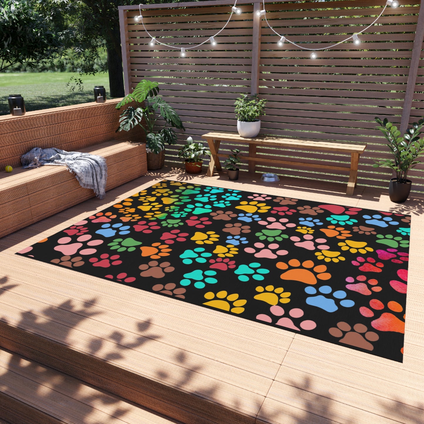 Paws Pattern Outdoor Rug