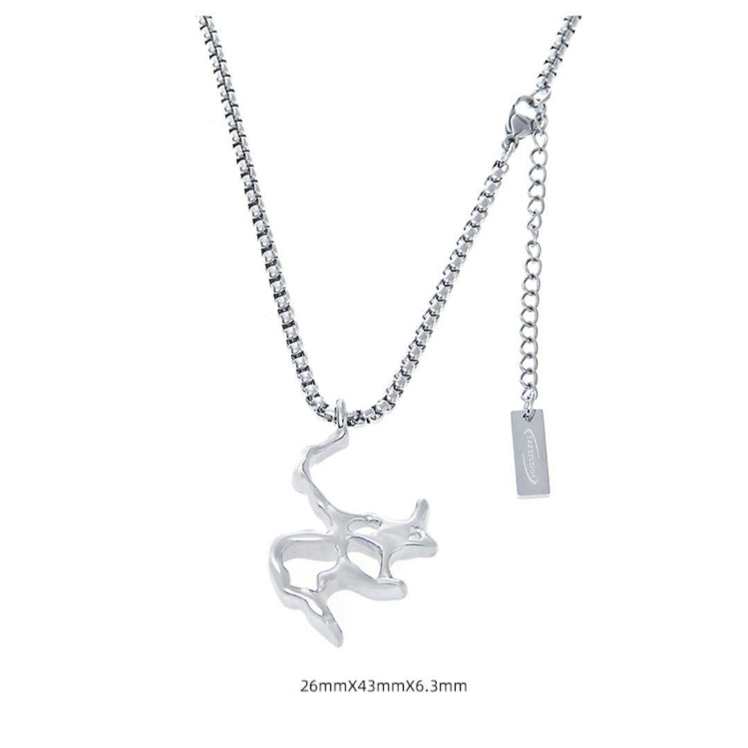 Liquid Metal Pendant C Titanium Steel Necklace