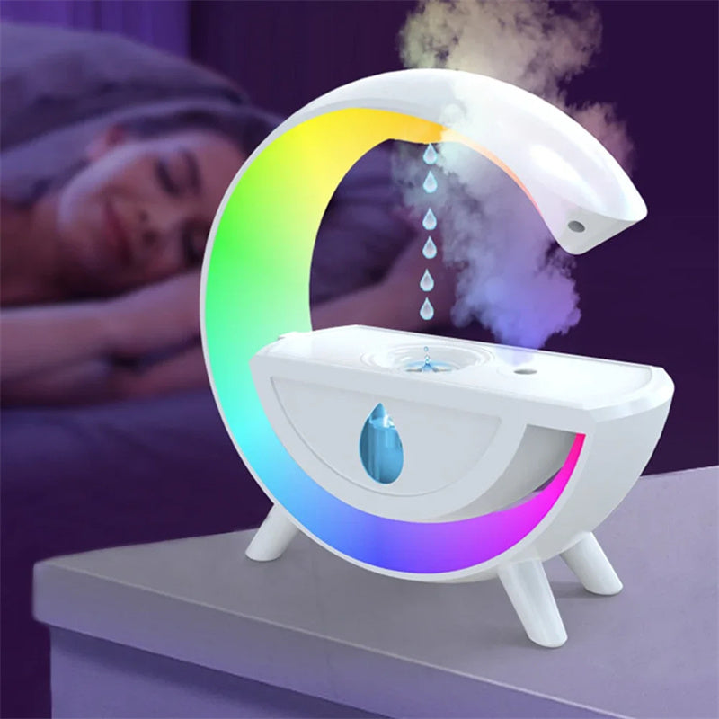RGB Night Light Water Droplet Sprayer Anti-Gravity Air Humidifier 350ml Creative Home Office Mist Maker Diffuser valentine Gift