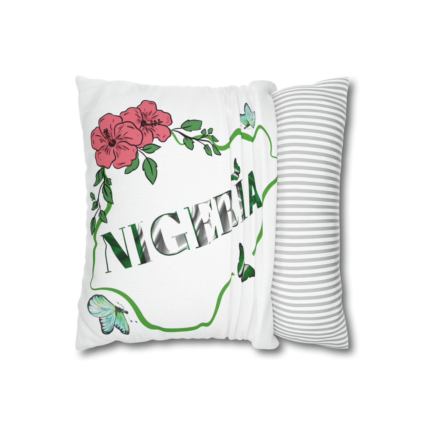 Nigeria Butterfly Spun Polyester Square Pillow Case